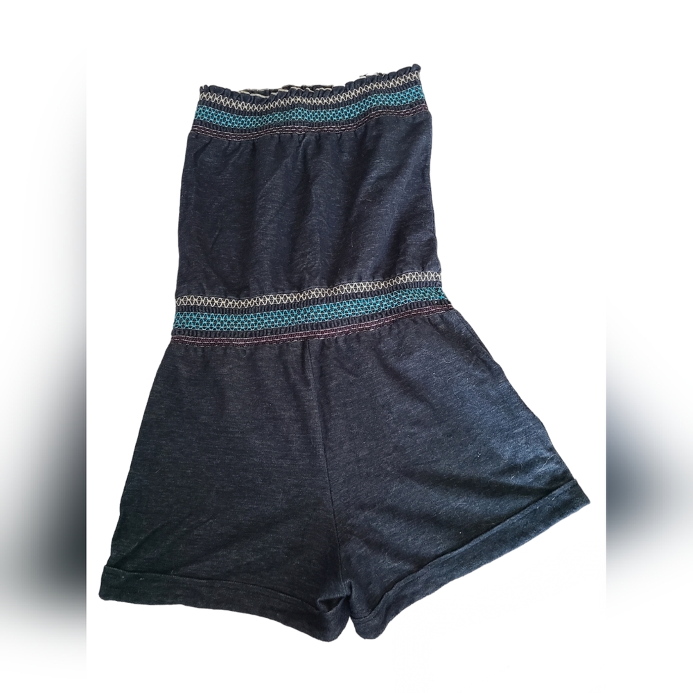 SPRING STREET | STRAPLESS ROMPER WITH SMOCKING AT TOP & WAIST | SIZE MEDIUM - Picture 10 of 11